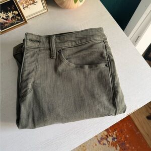 Olive Green Distressed Skinny Jeans